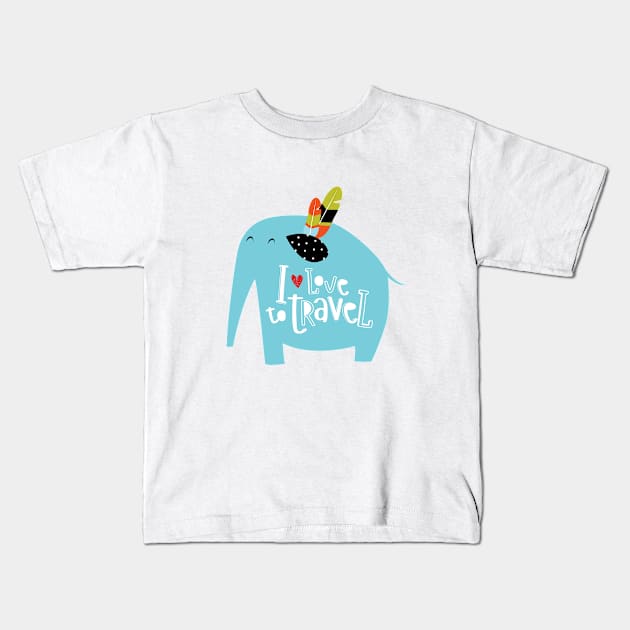 I love travel Kids T-Shirt by olya_utchenko